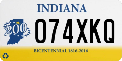 IN license plate 074XKQ
