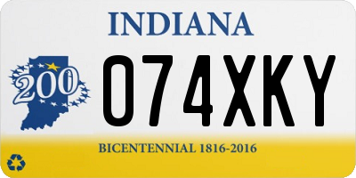 IN license plate 074XKY