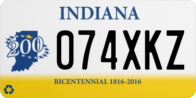 IN license plate 074XKZ