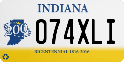 IN license plate 074XLI