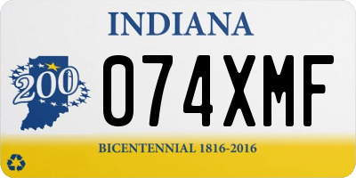 IN license plate 074XMF