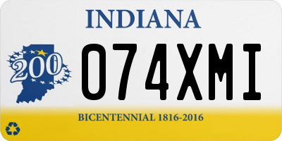 IN license plate 074XMI