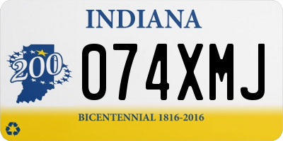 IN license plate 074XMJ