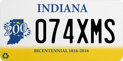 IN license plate 074XMS