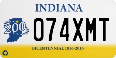 IN license plate 074XMT