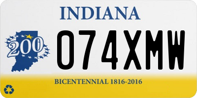 IN license plate 074XMW