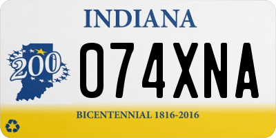 IN license plate 074XNA