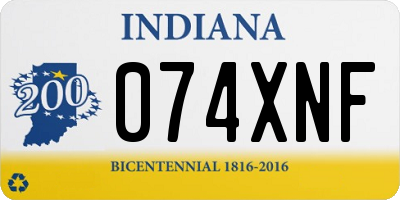 IN license plate 074XNF