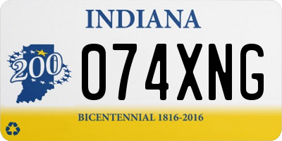 IN license plate 074XNG