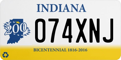 IN license plate 074XNJ