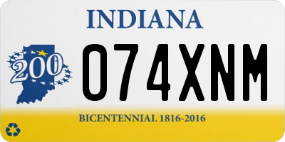 IN license plate 074XNM