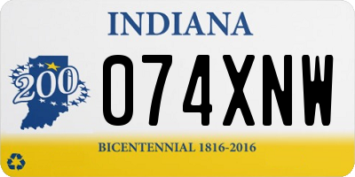 IN license plate 074XNW