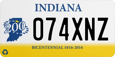 IN license plate 074XNZ