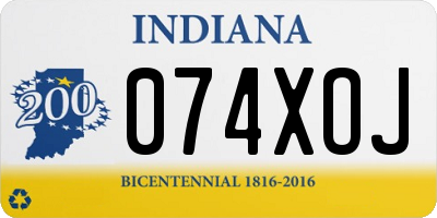 IN license plate 074XOJ