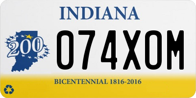 IN license plate 074XOM