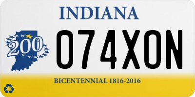 IN license plate 074XON