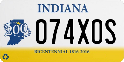 IN license plate 074XOS