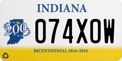 IN license plate 074XOW