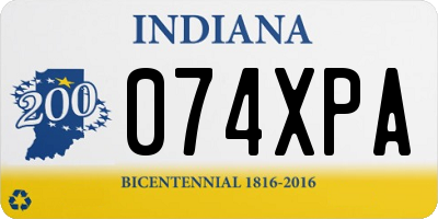 IN license plate 074XPA