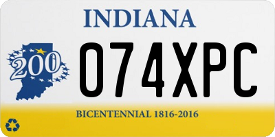 IN license plate 074XPC
