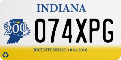 IN license plate 074XPG