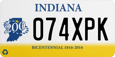 IN license plate 074XPK