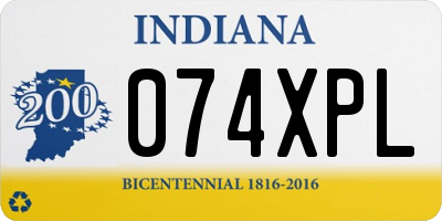 IN license plate 074XPL