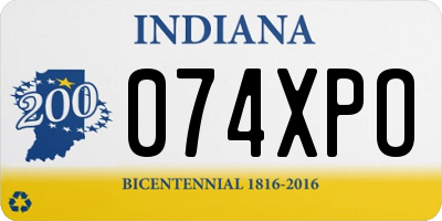 IN license plate 074XPO