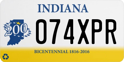 IN license plate 074XPR