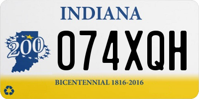 IN license plate 074XQH