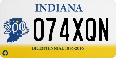 IN license plate 074XQN
