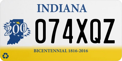 IN license plate 074XQZ