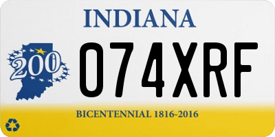 IN license plate 074XRF