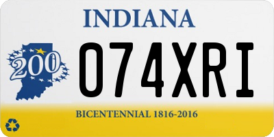 IN license plate 074XRI