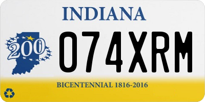 IN license plate 074XRM