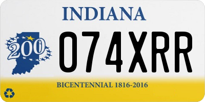 IN license plate 074XRR
