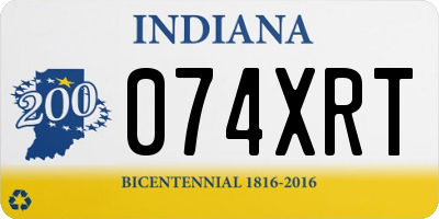 IN license plate 074XRT