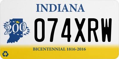 IN license plate 074XRW
