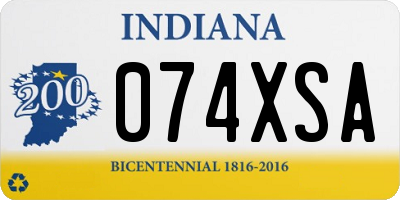 IN license plate 074XSA