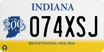 IN license plate 074XSJ