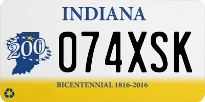 IN license plate 074XSK