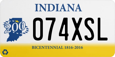 IN license plate 074XSL