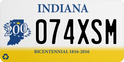 IN license plate 074XSM