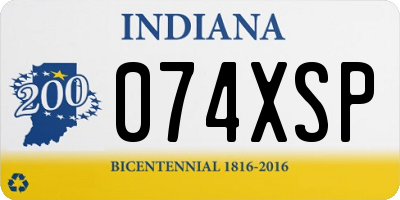 IN license plate 074XSP