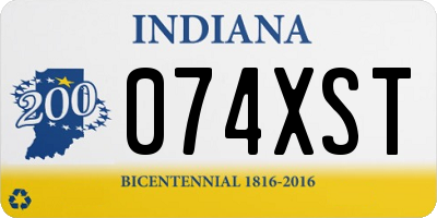 IN license plate 074XST