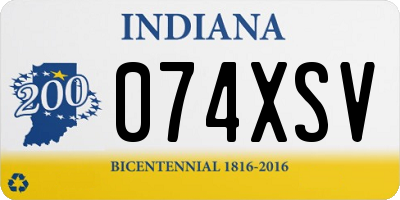 IN license plate 074XSV