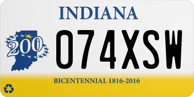 IN license plate 074XSW