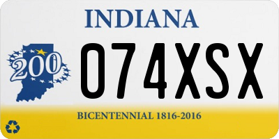 IN license plate 074XSX