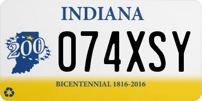 IN license plate 074XSY