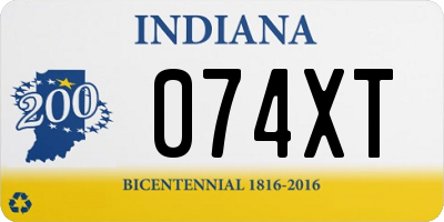 IN license plate 074XT